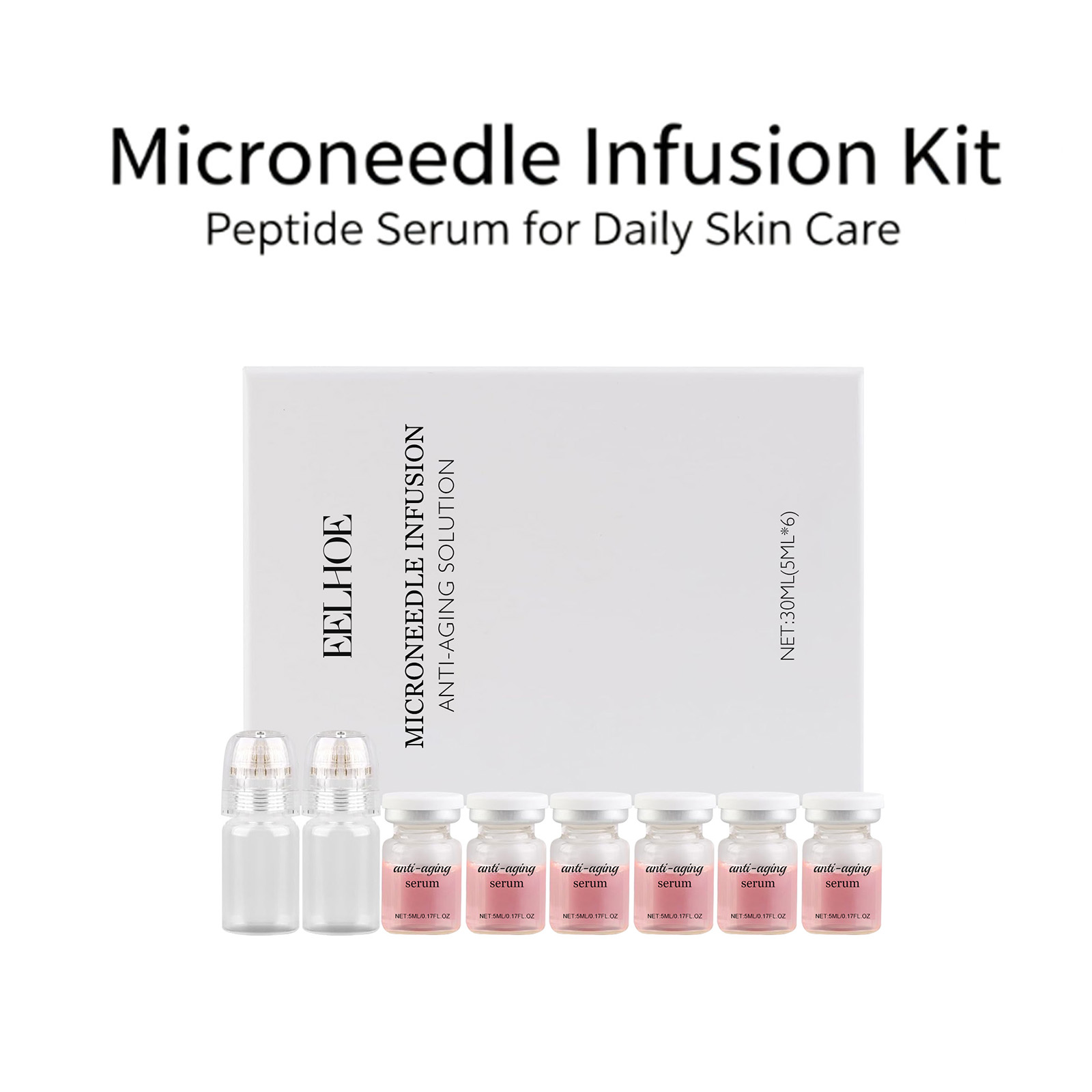 Hyaluronic Acid Facial Serum - Kit de Sérum com Microagulhas de